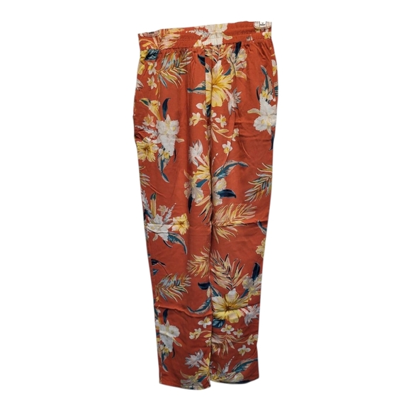 Forever 21 Vibrant Floral Pajama Pants in Orange and Yellow - Size XS - Picture 2 of 3